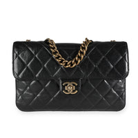 Chanel Black Aged Leather Perfect Edge Flap Bag