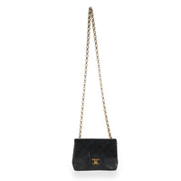 Chanel Black Quilted Lambskin Mini Square Single Flap Bag