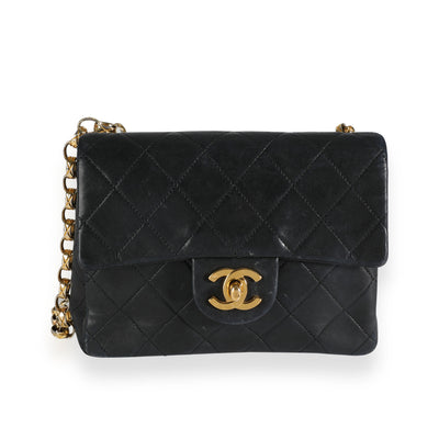 Chanel Black Quilted Lambskin Mini Square Single Flap Bag