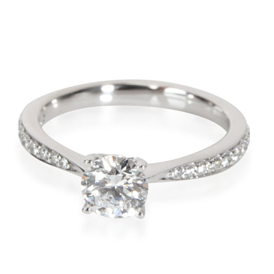 Diamond Engagement Ring in 18K White Gold D SI1 0.76 CTW