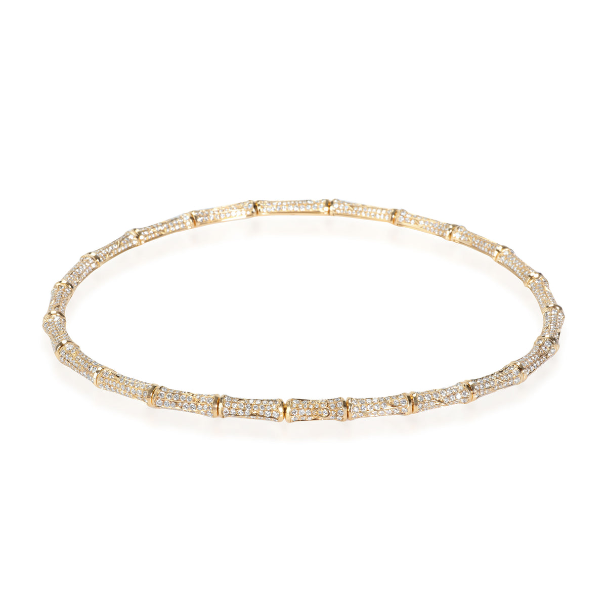 Cartier Bamboo Diamond Necklace in 18K Yellow Gold 22.00 CTW