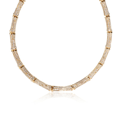 Cartier Bamboo Diamond Necklace in 18K Yellow Gold 22.00 CTW