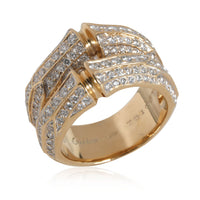 Vintage Cartier Bamboo Diamond Cocktail Ring in 18K Yellow Gold 2 CTW