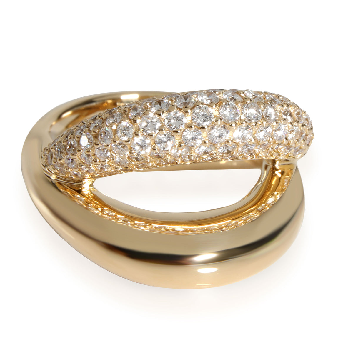 Louis Vuitton Empreinte 18ct Gold & Pave Diamond Ring