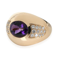 Mauboussin Amethyst & Diamond Gypsy Ring 18K Yellow Gold 0.45 CTW