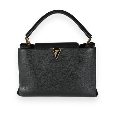 Louis Vuitton Black Taurillon Leather Capucines MM