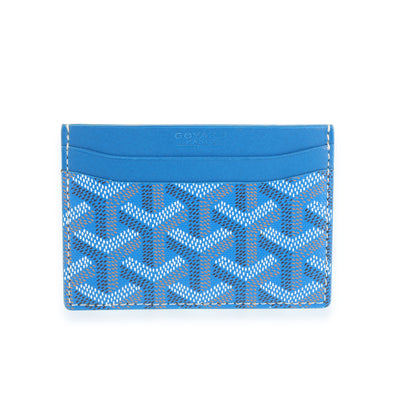 Goyard Blue Goyardine Saint Sulpice Card Holder