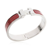 Hermès Clic H Rouge De Chine Palladium Plated Bangle