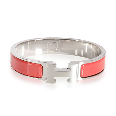 Hermes Clic H Rouge Corail Palladium Plated Bracelet Size PM