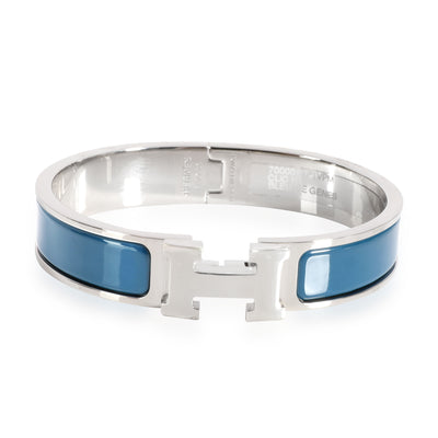 Hermès Clic H Bleu De Genes Palladium Plated Bangle