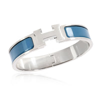 Hermès Clic H Bleu De Genes Palladium Plated Bangle