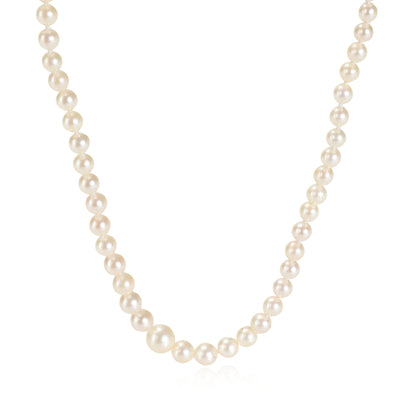 Mikimoto Vintage Pearl Necklace in  Sterling Silver