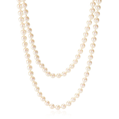 Mikimoto Vintage Pearl Necklace in Sterling Silver