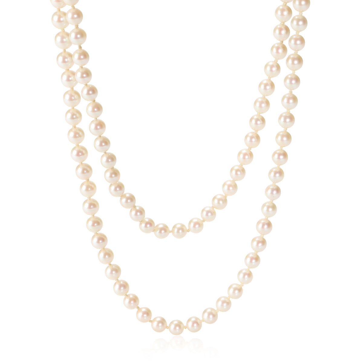 Mikimoto Vintage Pearl Necklace in Sterling Silver