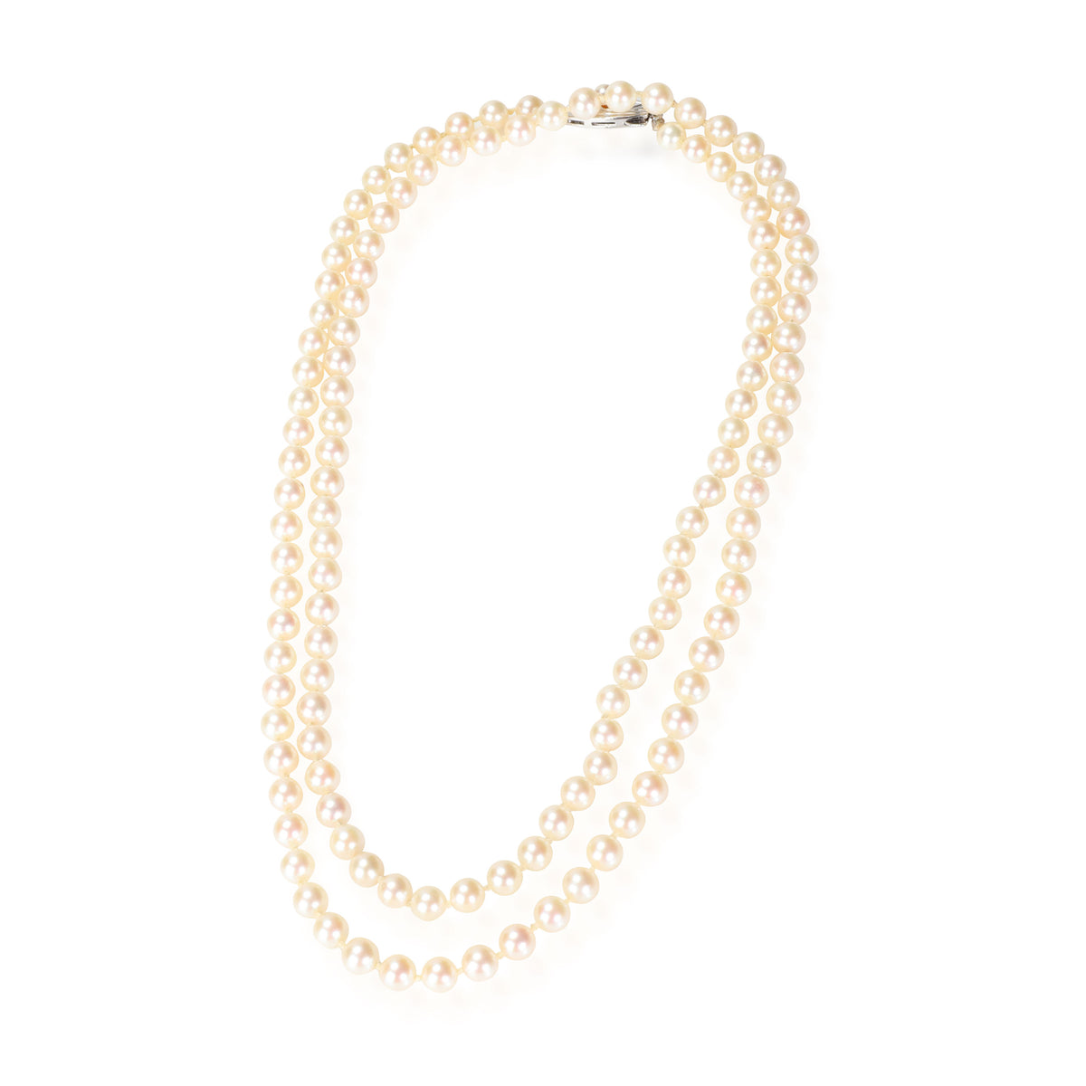 Mikimoto Vintage Pearl Necklace in Sterling Silver