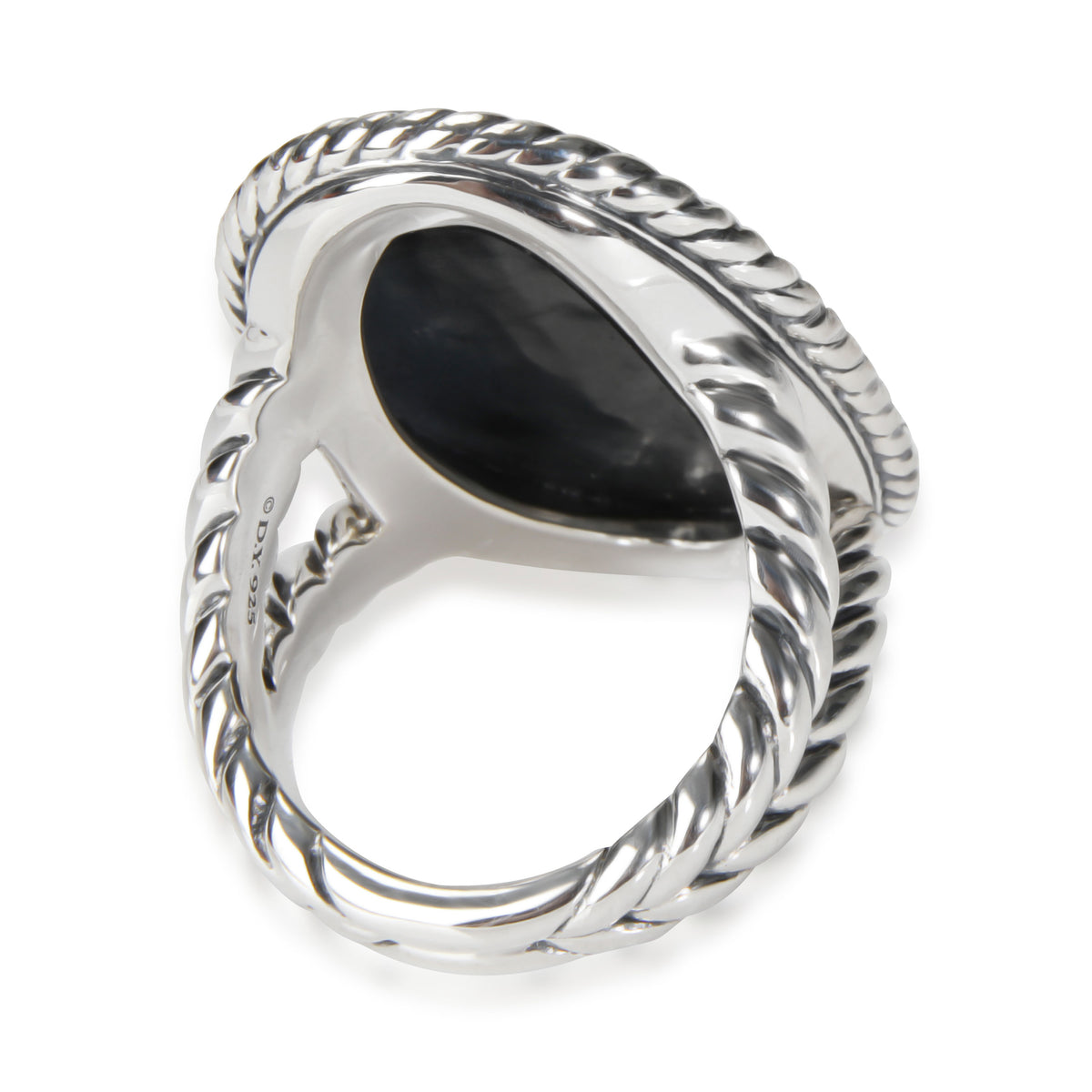 David Yurman Midnight Melange Cable Diamond Ring in  Sterling Silver 0.25 CTW