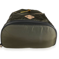 Fendi Military Nylon & Black Vitello Grace Leather Expandable Dolmias Backpack