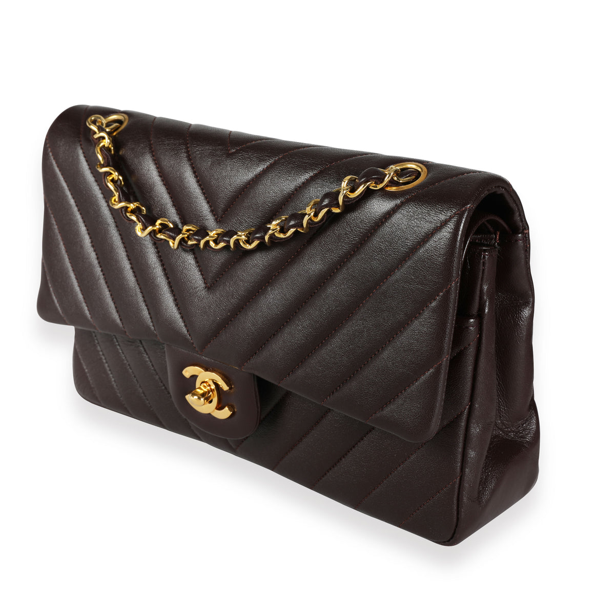 Chanel Vintage Medium Double Flap Bag in Black Chevron Quilted Lambskin -  SOLD