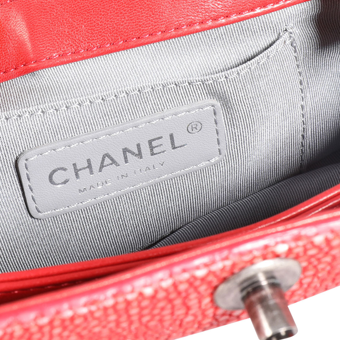 Chanel Red Stingray & Calfskin Boy Crossbody Bag