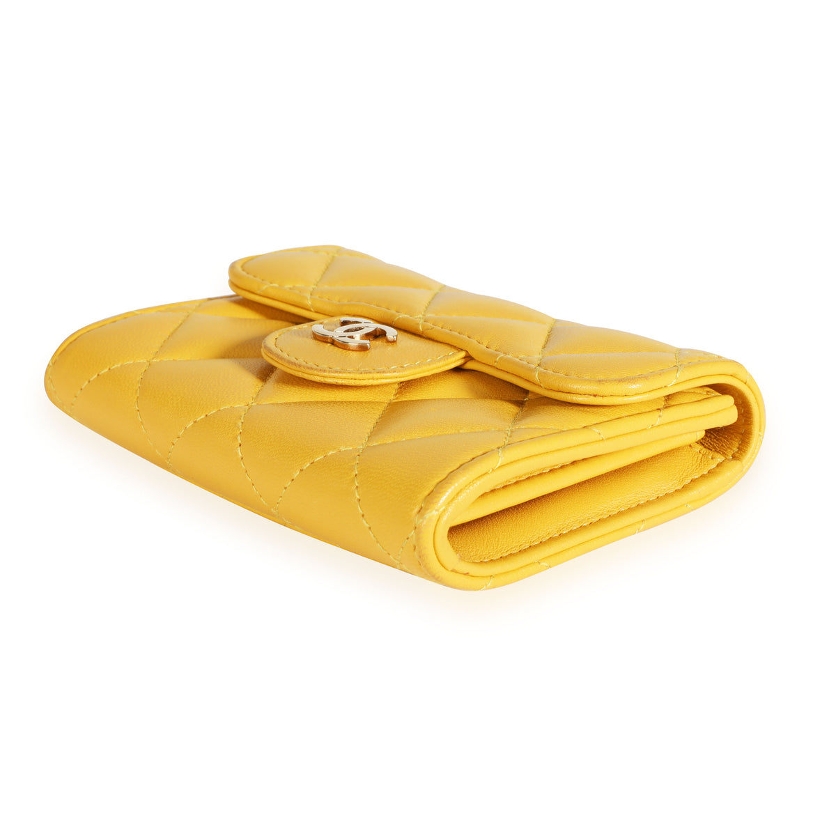 Chanel Yellow Lambskin Mini Flap Wallet On Chain, myGemma