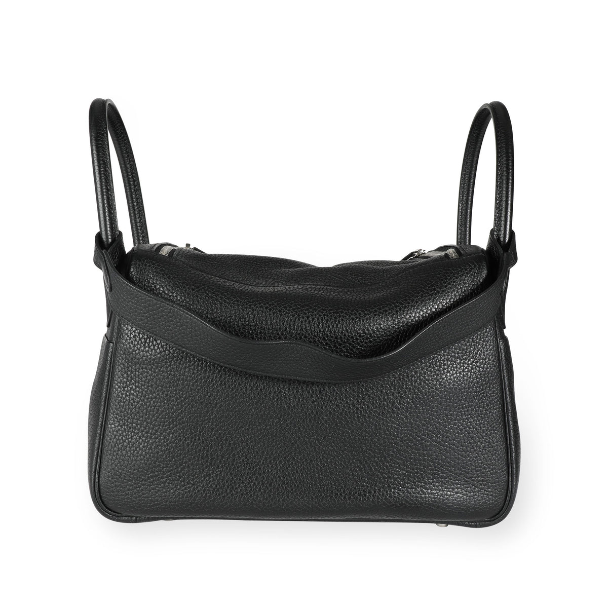 Hermès Black Clémence Leather Lindy 30 PHW