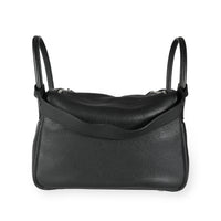 Hermès Black Clémence Leather Lindy 30 PHW