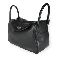 Hermès Black Clémence Leather Lindy 30 PHW