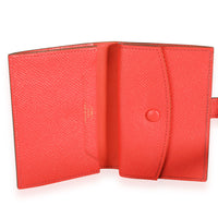 Hermès Rose Jaipur Epsom Mini Bearn Wallet GHW