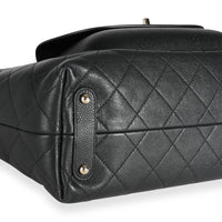 Chanel Black Quilted Calfskin & Caviar Daily Round Tote