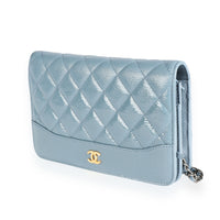 Chanel Blue Quilted Ombré Patent & Aged Calfskin Gabrielle Wallet on Chain