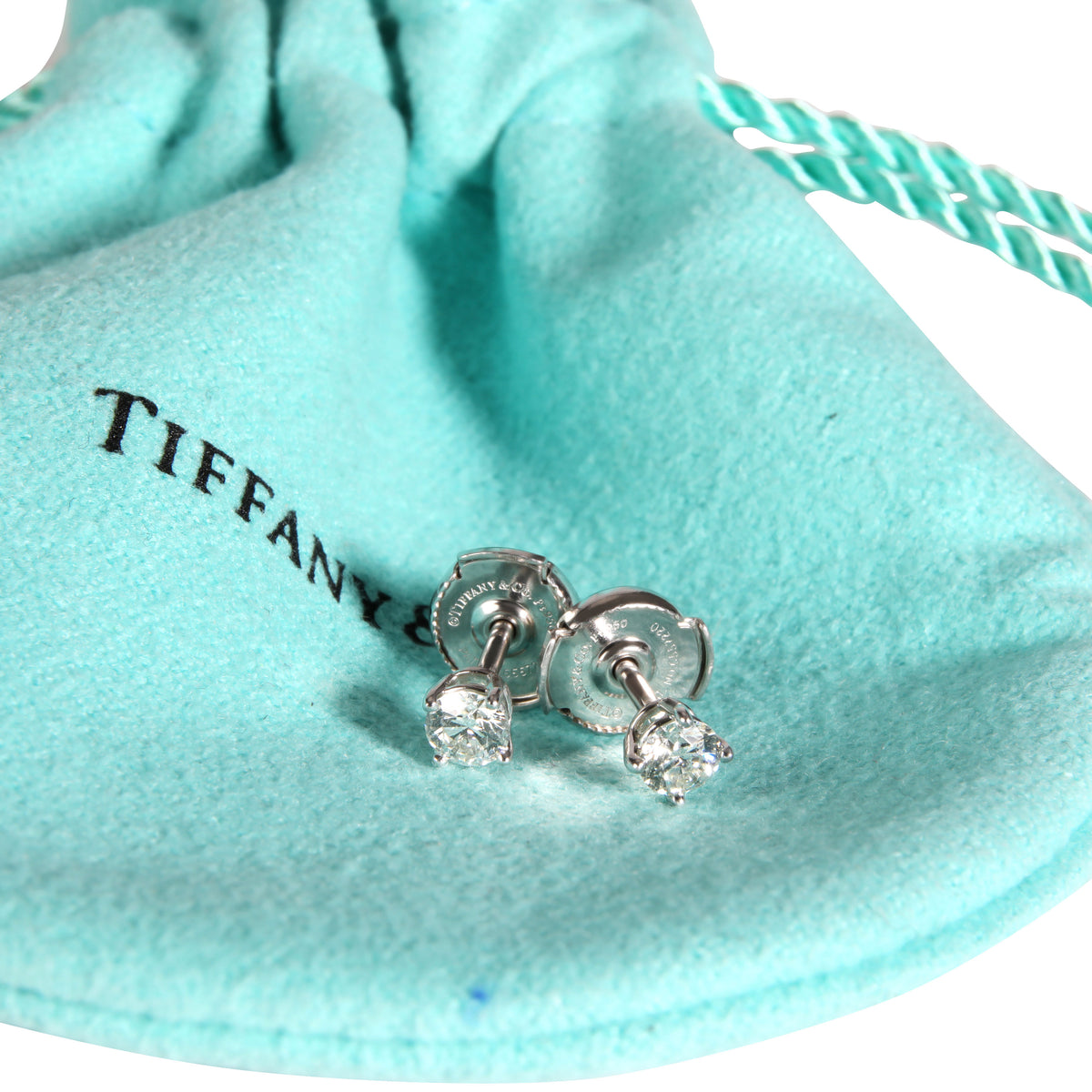 Tiffany & Co. Diamond Stud Earring in Platinum EF VS 0.36 CTW