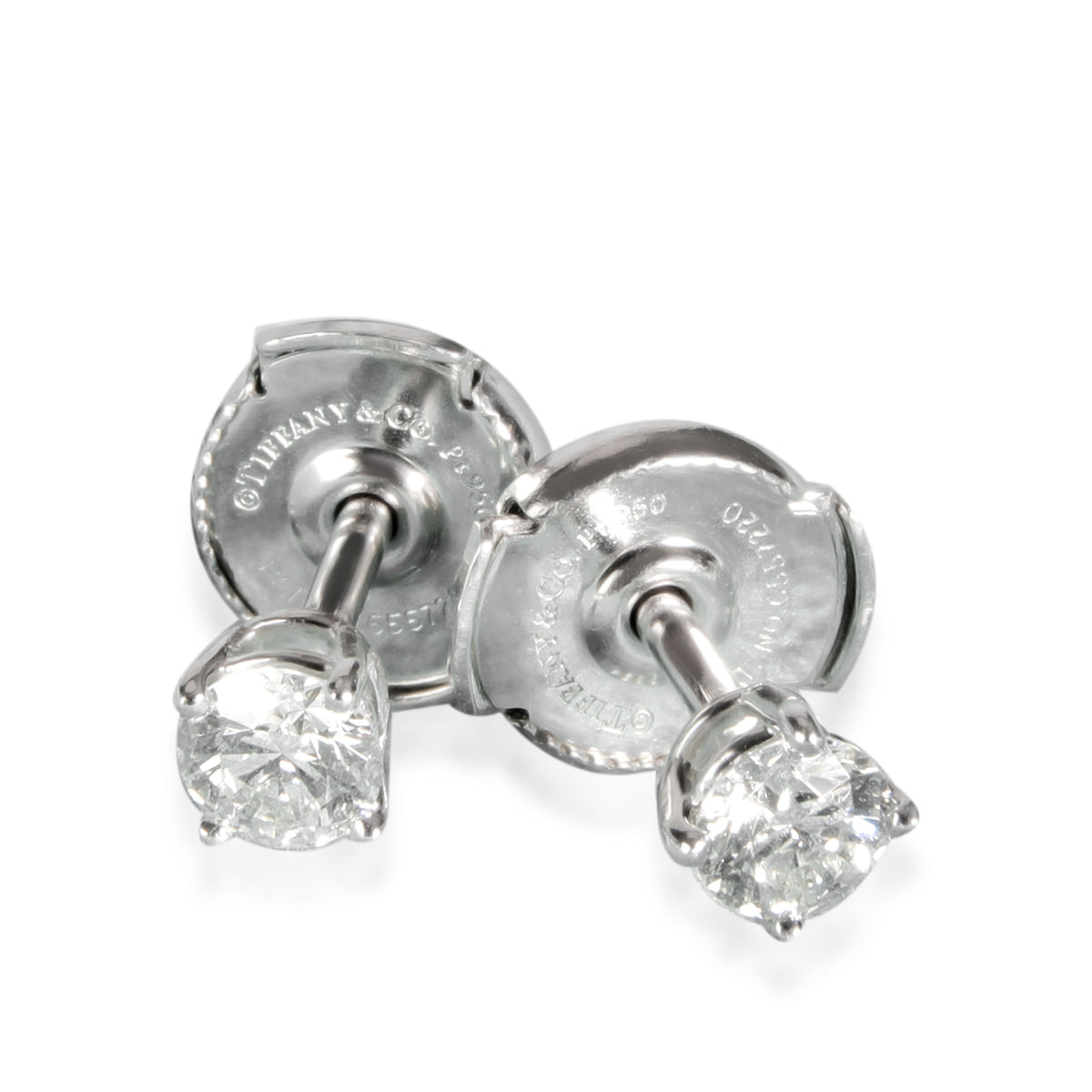 Tiffany & Co. Diamond Stud Earring in Platinum EF VS 0.36 CTW