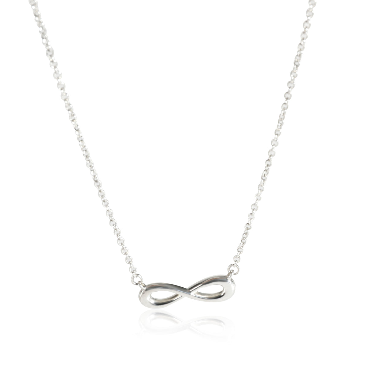 Original! Tiffany & Co fine silver double chain infinity necklace 18 inch –  Engagement Corner
