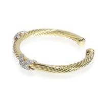 David Yurman Cable X Diamond Bracelet in 14K Yellow Gold 0.3 CTW