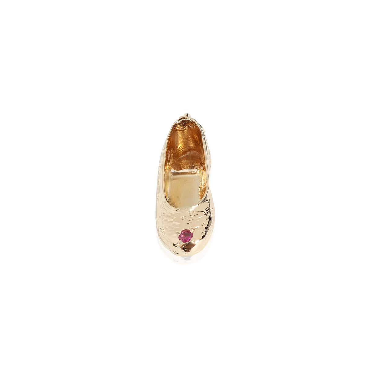 Vintage Shoe Charm with Ruby Detail in 14K Yellow Gold