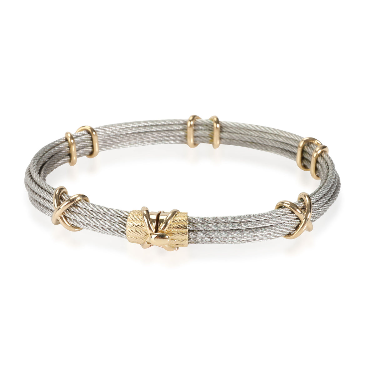 FRED Force 10 Bangle in 18K Yellow Gold/Steel