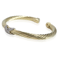 David Yurman Cable Diamond X Bracelet in 14K Yellow Gold 0.25 CTW