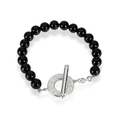 Tiffany & Co. Onyx Bead Bracelet in Sterling Silver