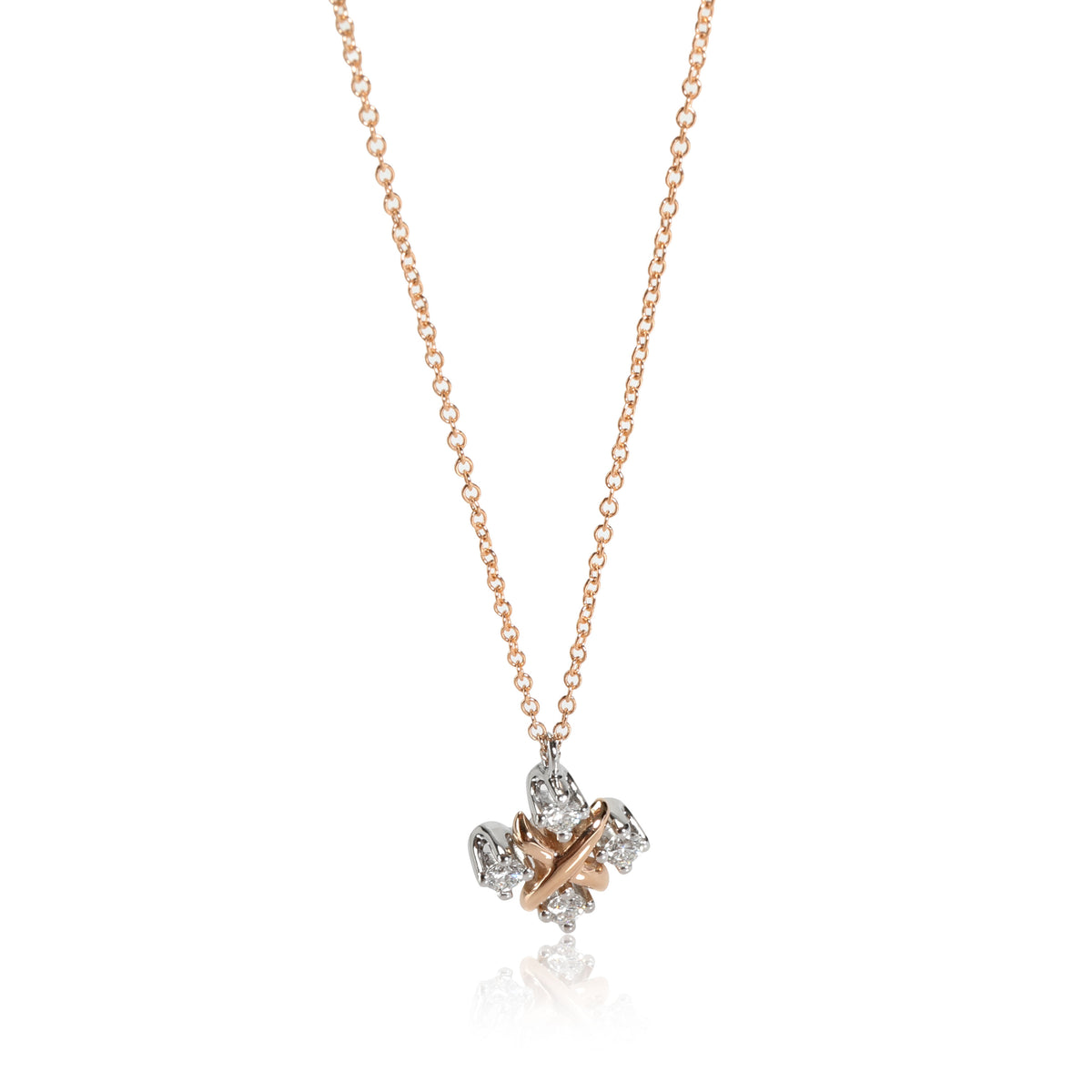 Tiffany & Co. Schlumberger Diamond Pendant in 18K Rose Gold/Platinum 0.21 CTW