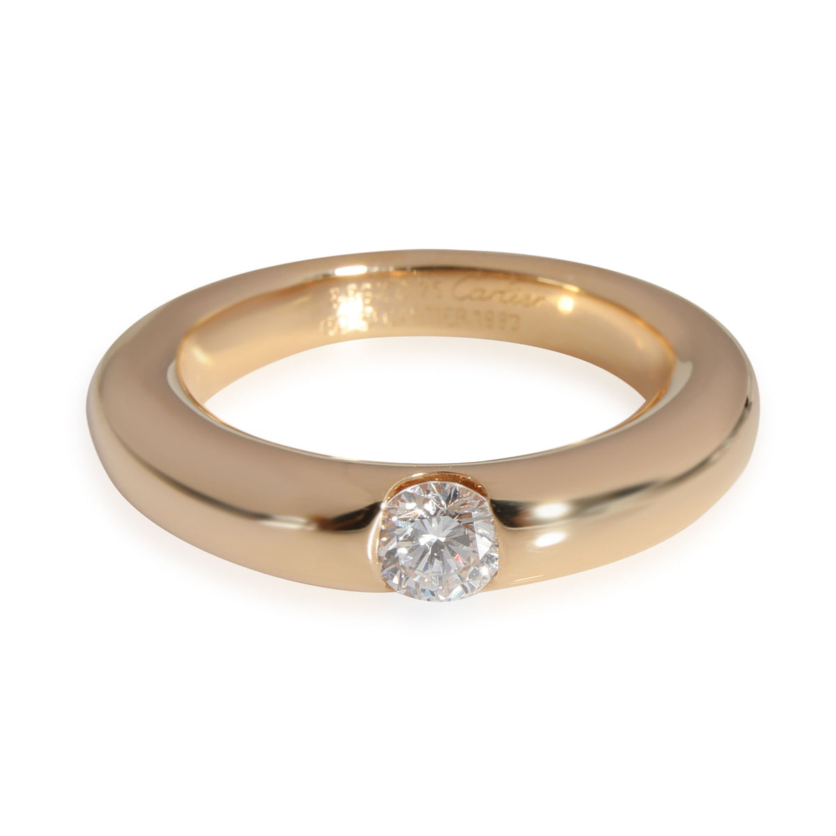 Cartier Ellipse Diamond Ring in 18K Yellow Gold E-F VS1 0.25 CTW