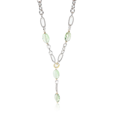 David Yurman Bijoux Figaro Prasiolite Necklace in 18K Gold & Sterling Silver