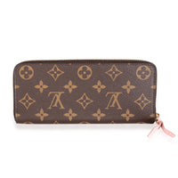 Louis Vuitton Monogram Canvas & Rose Ballerine Clémence Wallet