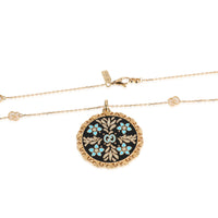 Gucci Iconic Floral Pendant on Chain with GG detail in 18K Yellow Gold