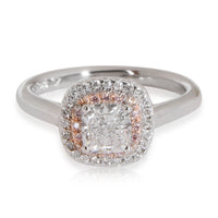 Double Halo Diamond Engagement Ring in Platinum F-G SI2 1.10 CTW