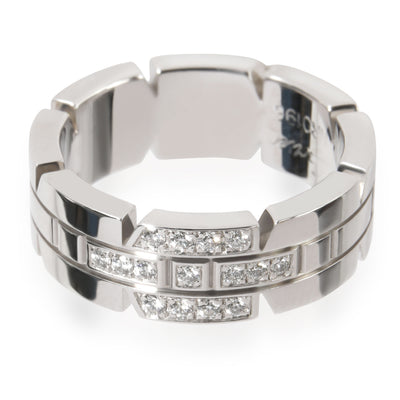 Cartier Tank Francaise Diamond Ring in 18K White Gold 0.10 CTW