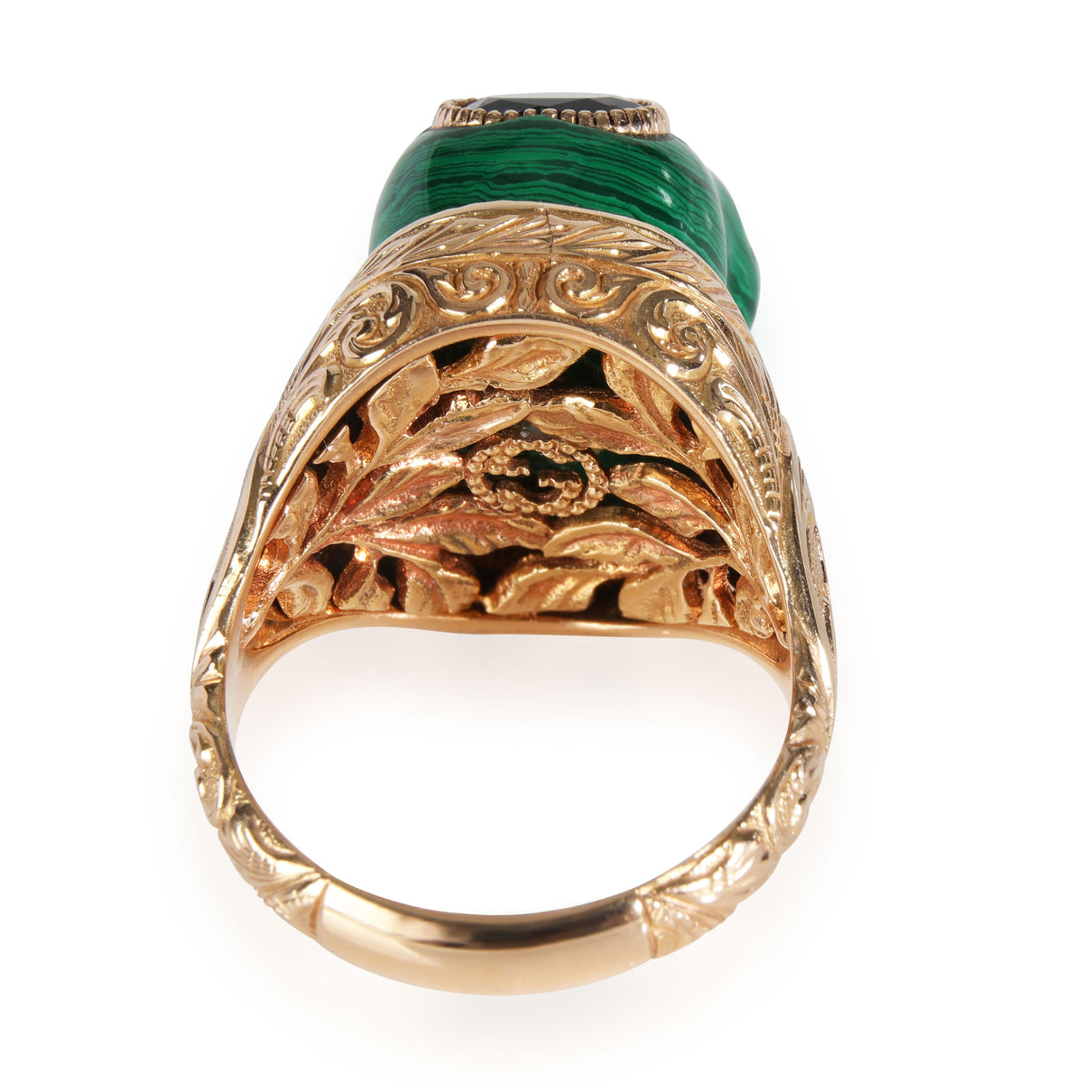 Gucci Malachite Amethyst Skull Ring  With Rose Cut Diamond Eye in 18K Gold