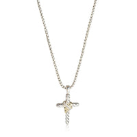 David Yurman Cable Collectibles Diamond Cross Pendant in 14K Gold/Sterling Silv