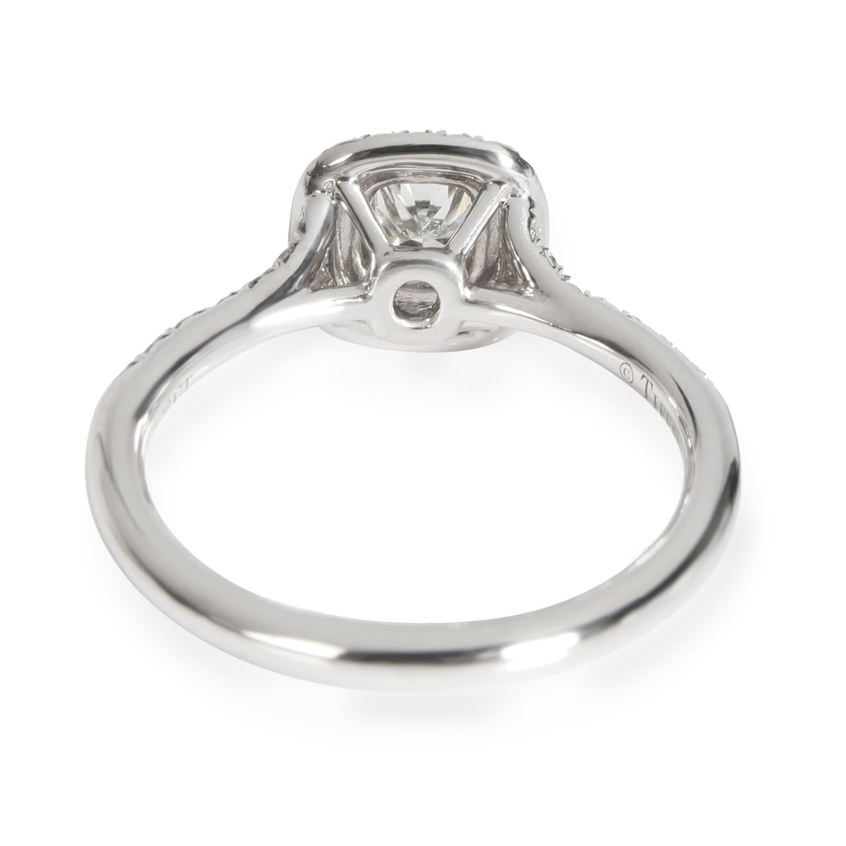Tiffany & Co. Soleste Double Halo Diamond Engagement Ring, Platinum 0.65 Ctw