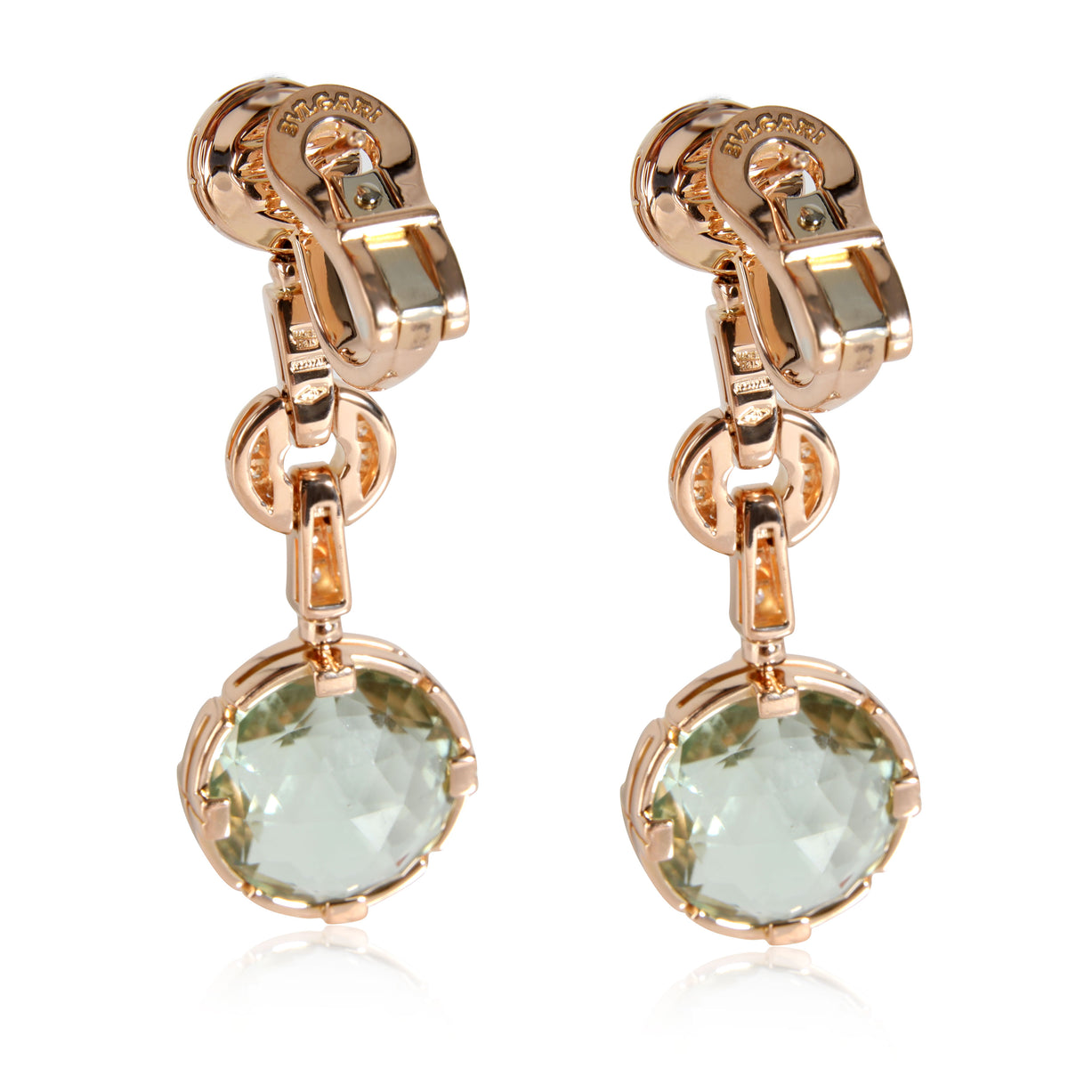 Bvlgari Parentesi Diamond, Amethyst & Quartz Earrings in 18K Rose Gold 0.35 CTW