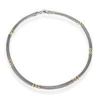 David Yurman 5 mm Metro Necklace in 14K Yellow Gold/Sterling Silver 7 Sections